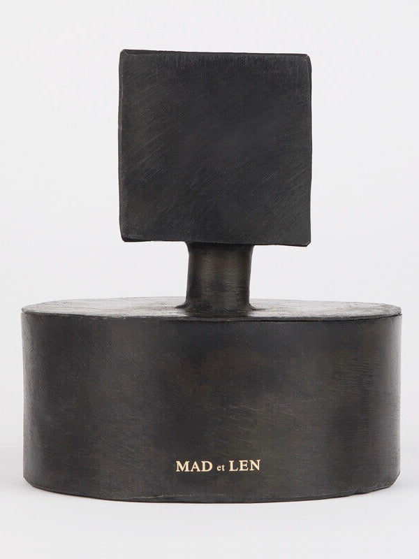 Bougie Totem Square Large 16X10 Black Wax Ambre Nobile
