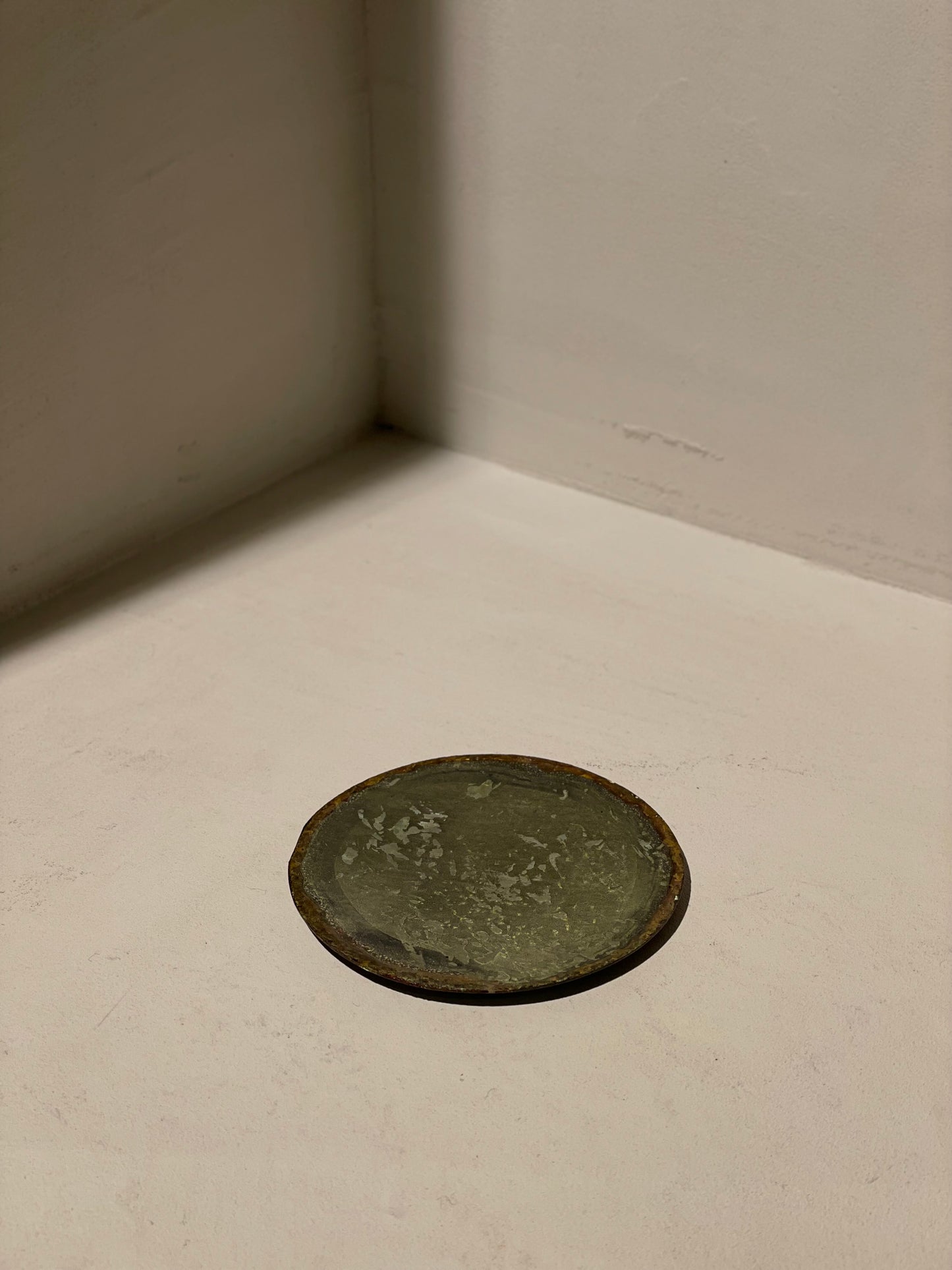 Candleplate metal green medium ⌀13,5