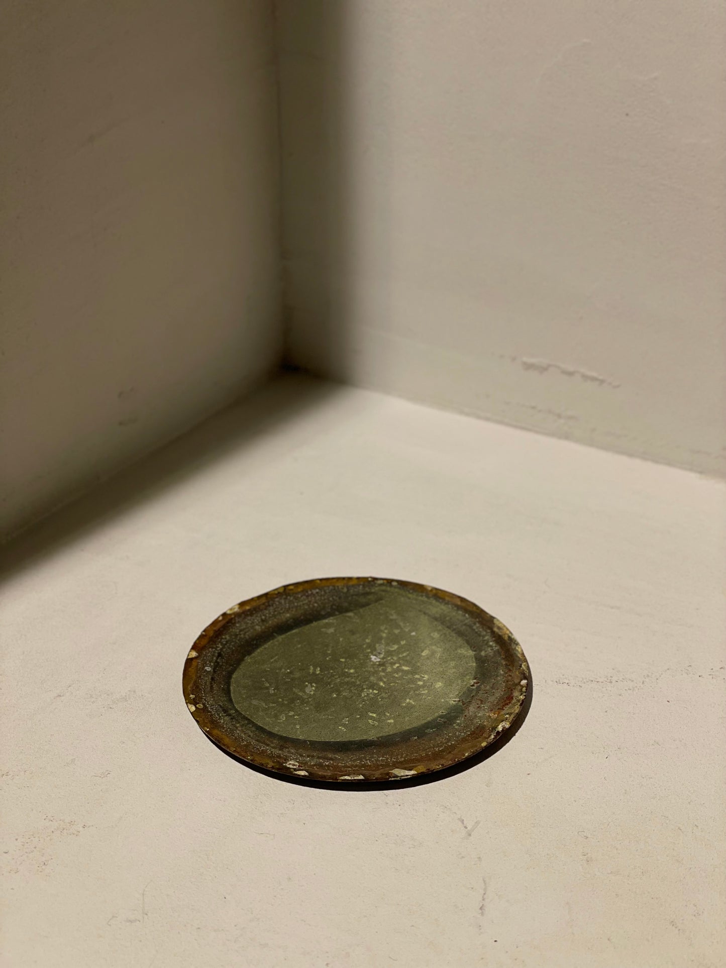 Candleplate metal green small ⌀10,5